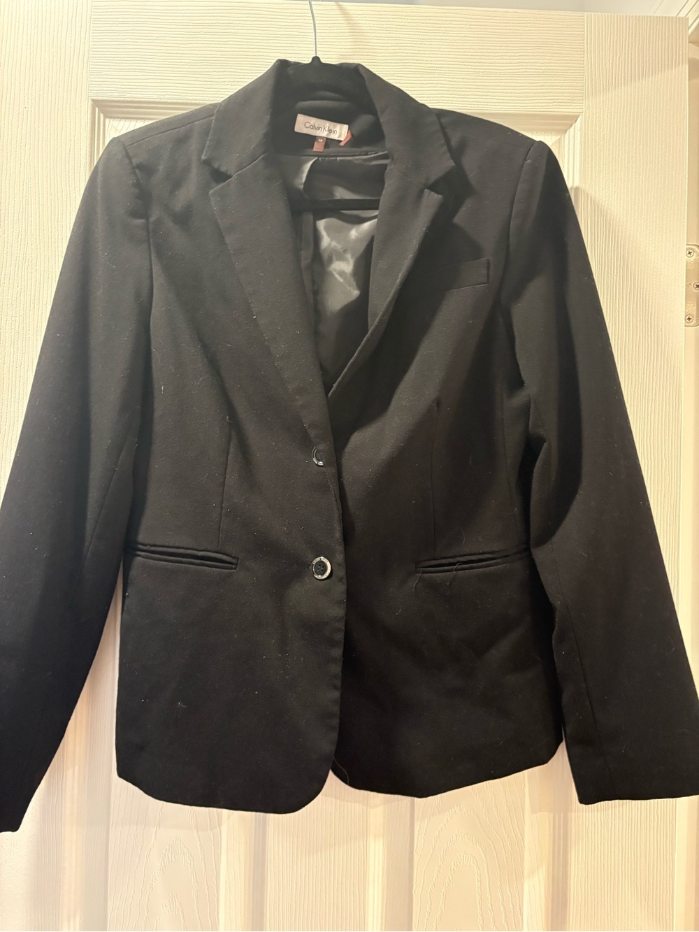 Calvin Klein Women's Black Two-Button Tailored Blazer